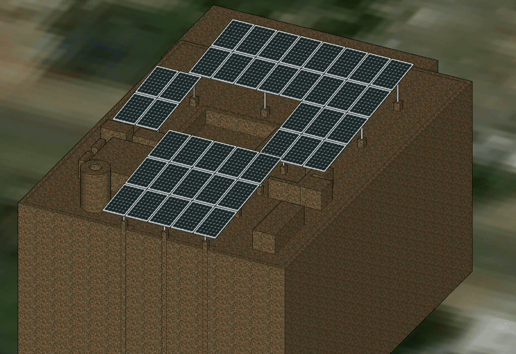 22 kWp Rooftop Proposal – 3D