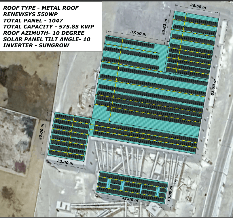 575 kWp Rooftop Proposal – 3D